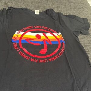 Zumba Fitness T-Shirt with Short Sleeves and Colorful Graphic Design